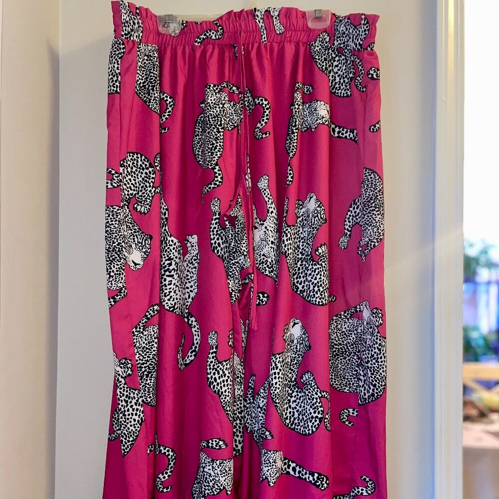Plus Size Pink Leopard Pants